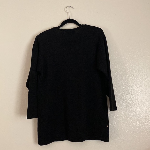 Vintage SHENANIGANS Small Black Holiday Pullover Sweater Purple Green Red Blue - Picture 2 of 16